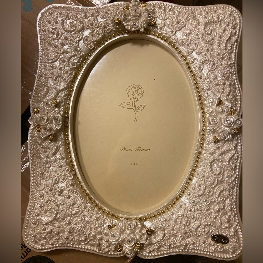 Bowring Elegant Pearl White Wedding Photo Frame